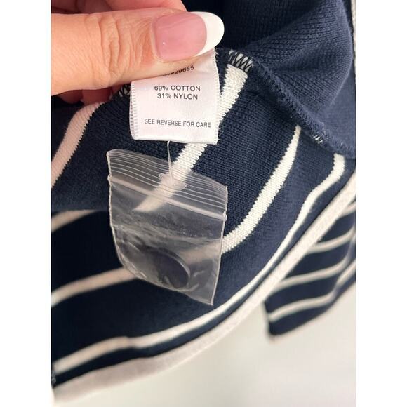 Pendleton Double Knit Single Breasted Blazer Striped Navy Women's Petite Small - Picture 8 of 8